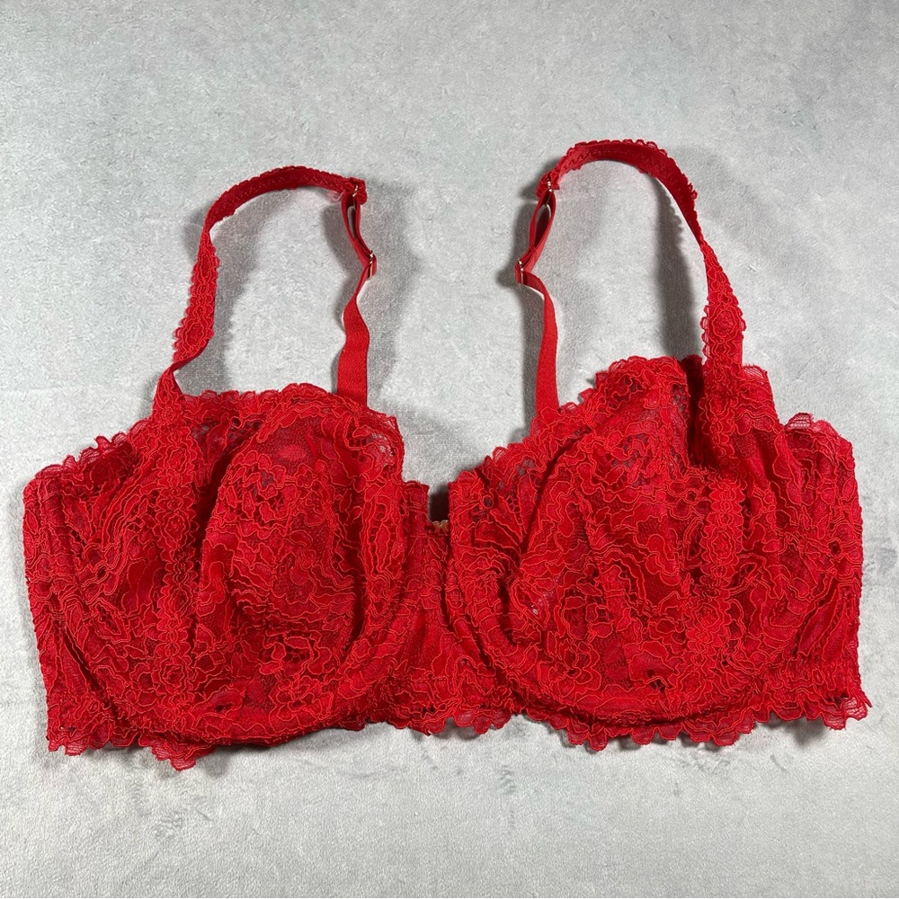 Savage X Fenty Red Lace Underwire Bra